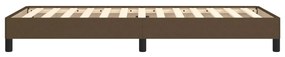 Estrutura de cama sem colchão 80x200 cm tecido castanho-escuro