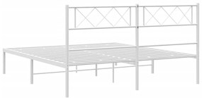 Estrutura de cama com cabeceira 140x190 cm metal branco