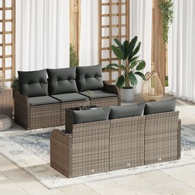 Conjunto de Sofá de Jardim vidaXL de 7 Peças com Almofadas Cinzento Ra