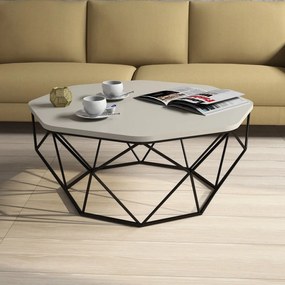 Mesa de Centro Diamond – Creme – 90x38x90 cm
