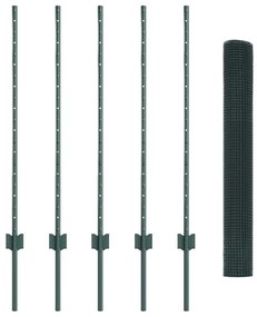 Conjunto de Cerca de Jardim Conjunto de 2 Verde Metal 10 x 1 m