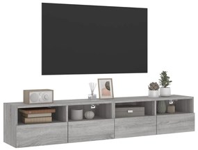 Móveis parede p/ TV 2pcs 80x30x30cm deriv. madeira cinza sonoma