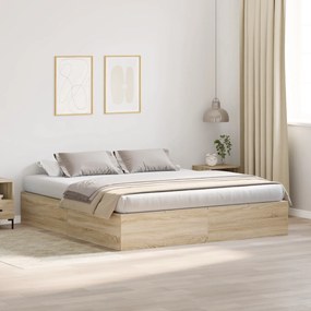Cama de Armazenamento vidaXL em Carvalho Sonoma 200x200 cm