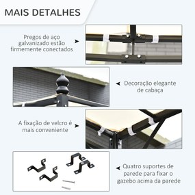 Pérgola de Jardim 4x3m Pérgola Montada na Parede com Toldo e 16 Orifíc