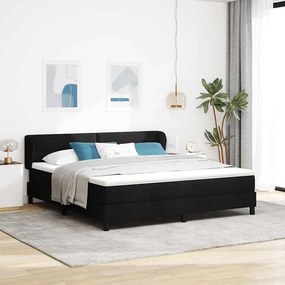 vidaXL Cama Box com colchão com cabeceira Preto 180 x 200 cm tecido