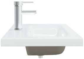 Lavatório embutido c/ torneira 101x39x18 cm cerâmica branco