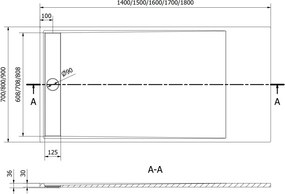 Mexen Amon base de duche retangular SMC 160 x 90 cm, branco - 4F109016