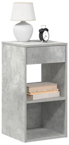 Mesa de cabeceira com gaveta 35x34x66,5 cm cinzento cimento