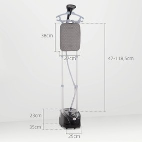 Ferro de Engomar a Vapor para Roupa 1800W Temperatura Ajustável em 11