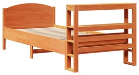 Cama sem colchão 90x200 cm pinho maciço castanho-mel