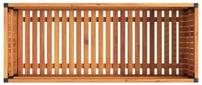 Vaso/floreira de jardim 110x45x44 cm acácia maciça e aço