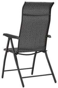 Cadeiras de jardim dobráveis 2 pcs vime PE cinzento