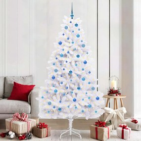 vidaXL Árvore de Natal Articulada Artificial Branco 210 cm PVC e Aço