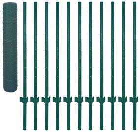 Cerca de arame com postes aço 25x1 m verde