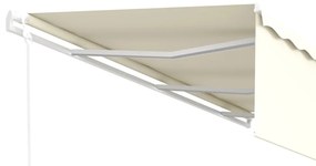Toldo retrátil automático com estore 6x3 m cor creme
