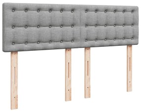 Cama com molas/colchão 140x200 cm tecido cinzento-claro