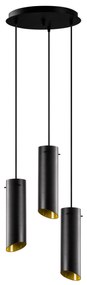 Candeeiro Chandelier Sivani – Preto e Amarelo – Diâmetro 35 cm, Altura