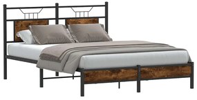 Estrutura de cama s/ colchão derivados madeira carvalho fumado