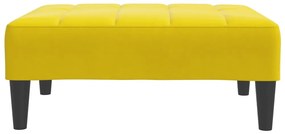 Apoio de pés 77x55x31 cm veludo amarelo