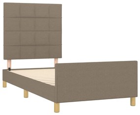 Estrutura de cama sem colchão 90x190 cm tecido cinzento