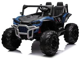 Carro elétrico para Crianças 24V 2 Lugares HONDA 4x4 Off-Road Vehicle Rodas de espuma EVA, Assento Couro Azul