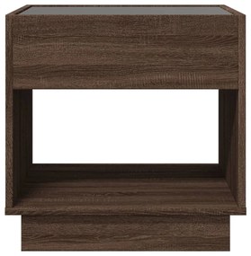 Mesa de centro luzes LED Infinity 50x50x50 cm carvalho castanho