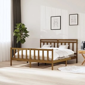 vidaXL Estrutura de cama super king 180x200 cm madeira castanho-mel