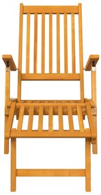 Espreguiçadeiras exterior c/ apoio pés/mesa 2 pcs acácia maciça