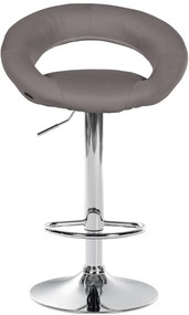 Conjunto de 2 bancos de bar Olinda em tecido e com estrutura cromada 52 x 77-97 x 47 cm Cinzento