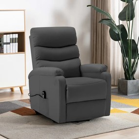 vidaXL Poltrona elevável couro artificial antracite
