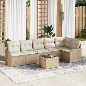 Conjunto de Sofá de Jardim vidaXL com Almofadas Vime Marrom Polirattan