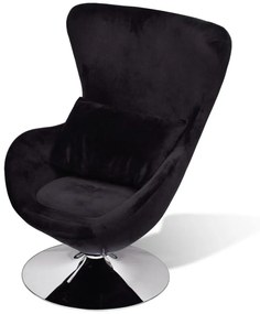 241178 vidaXL Poltrona com forma de ovo preto