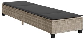 Espreguiçadeira com almofadões 55x200x25,5cm vime PE