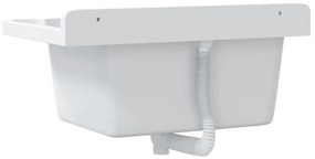 Lavatório de parede 60x40x28 cm resina branco