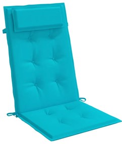 Almofadões cadeira de encosto alto 6 pcs tecido oxford turquesa