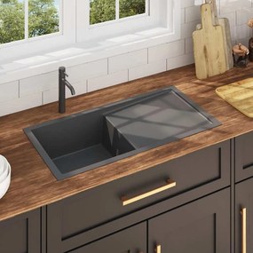 Lava-louça de cozinha artesanal aço inoxidável preto
