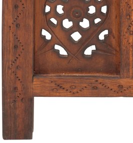 Biombo esculp. mão 5 painéis 200x165cm mangueira maciça castanho