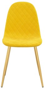 Cadeiras de jantar 4 pcs veludo amarelo mostarda