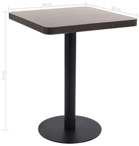 Mesa bistrô 60x60 cm MDF castanho-escuro