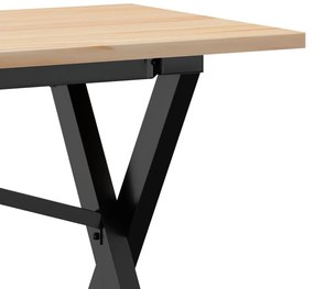 Mesa de centro estrutura em X 160x40x45cm pinho e aço
