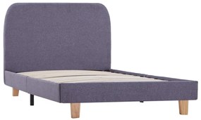 Estrutura de cama em tecido 90x200 cm cinzento-claro