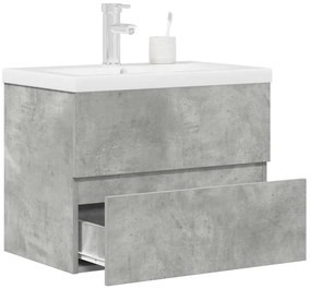 vidaXL 2 pcs conj. móveis casa banho derivados madeira cinza cimento