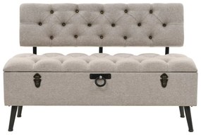 Banco de arrumação com encosto 110 cm tecido cor creme