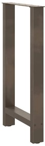 Pés de mesa de bar em aço natural, 2 peças, 50x(90-91) cm, aço