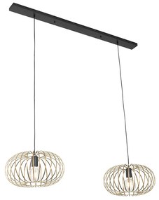 Candeeiro suspenso design latão 2 luzes - JOHANNA Design