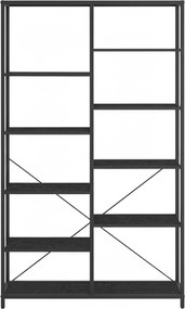 Estante com 5 prateleiras sala, escritório, montagem fácil 30 x 100 x 170 cm preto