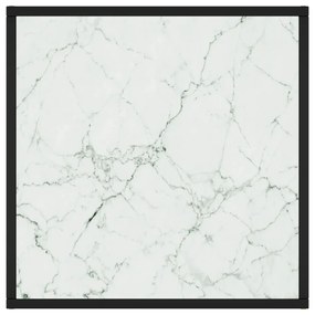 Mesa de centro 60x60x35 cm vidro mármore branco