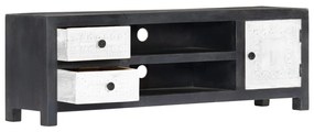 Móvel TV esculpido à mão 120x30x40 cm mangueira cinzento/branco