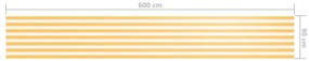 Tela de varanda 90x600 cm tecido Oxford branco e amarelo