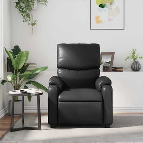 Poltrona de massagens reclinável couro artificial preto